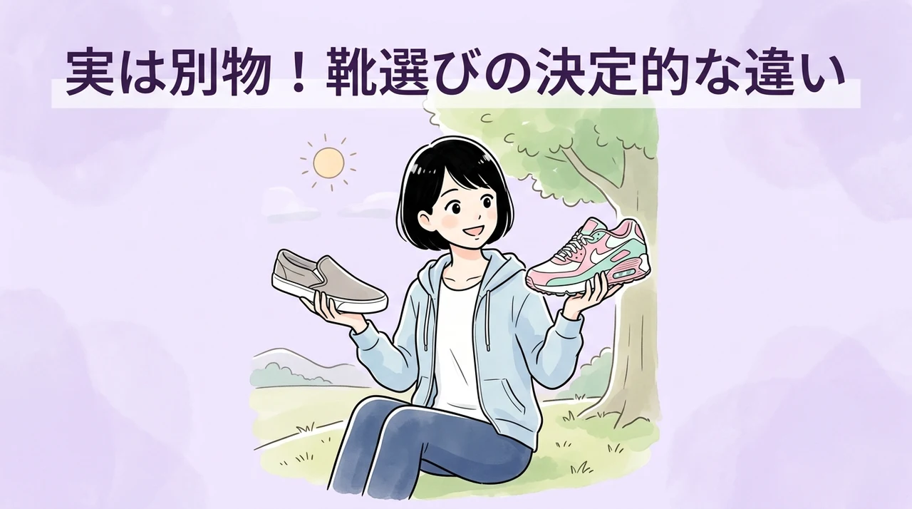 普通のスニーカーとランニングシューズの違い
