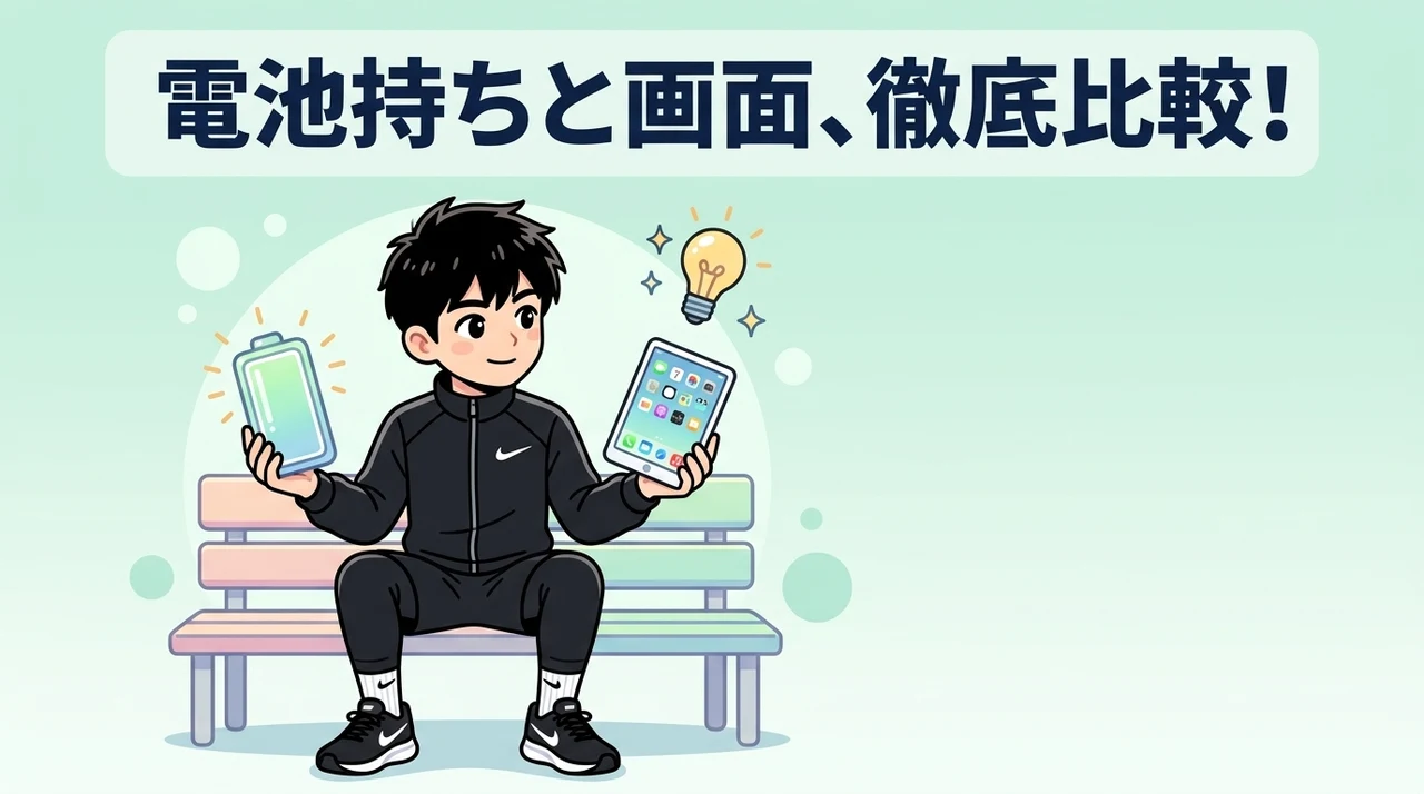 バッテリー持ちとディスプレイの使い勝手を比較