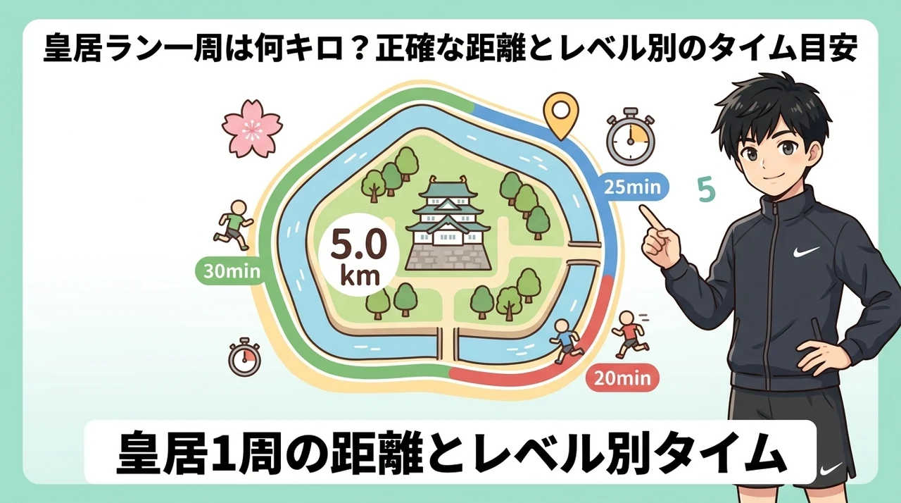 皇居ラン一周は何キロ？正確な距離とレベル別のタイム目安